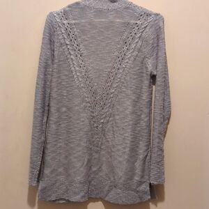 This is a gray cardigan from stitch fix size small. The brand is Love Ellie.